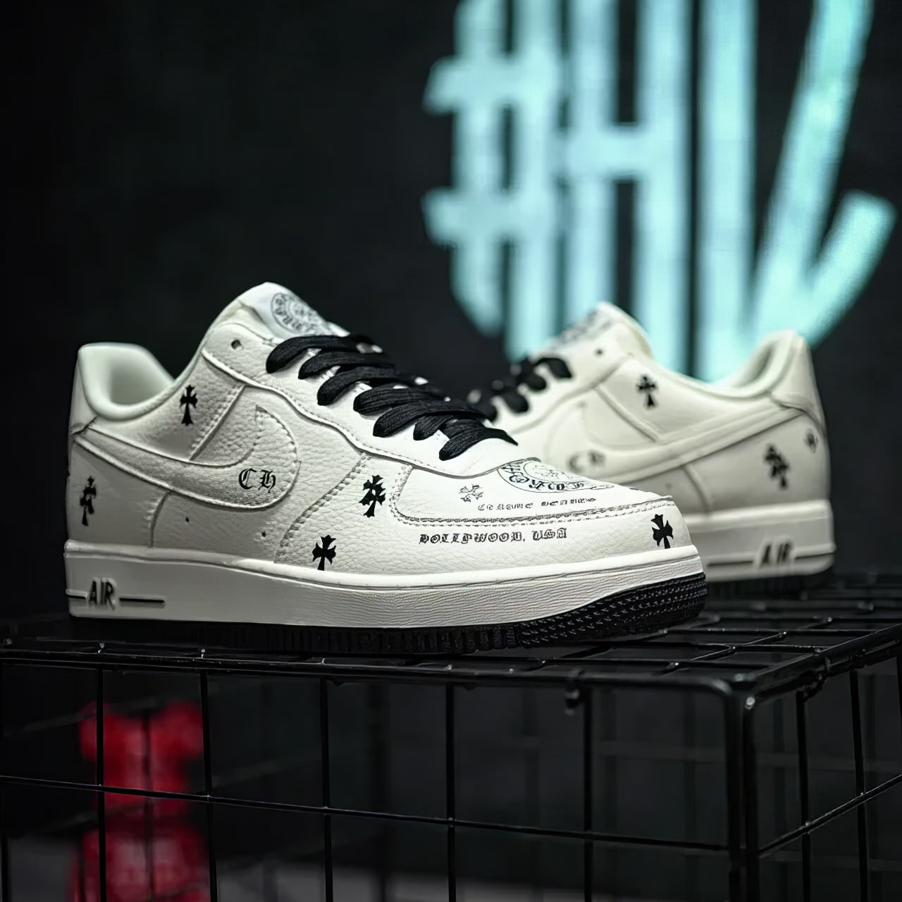 Air Force 1 Custom "Hollywood Chrome Hearts"