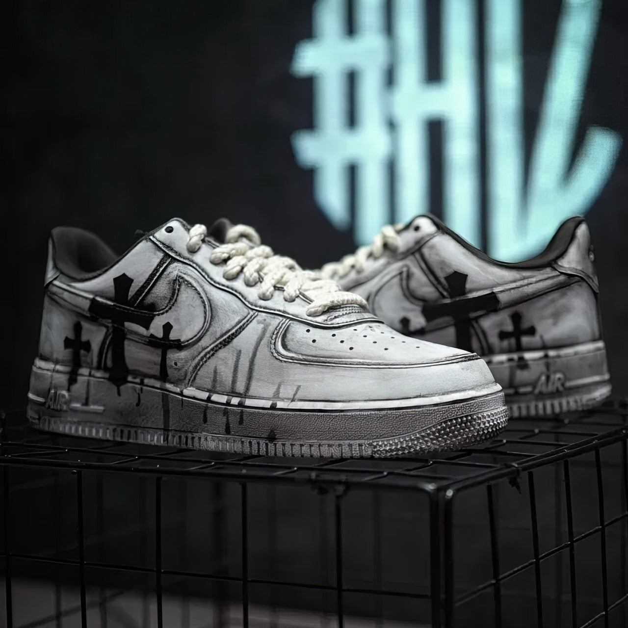 Air Force 1 Custom "Chrome Hearts Distressed"