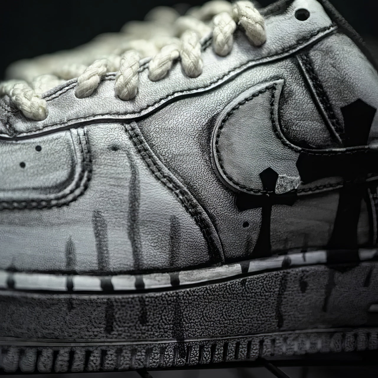 Air Force 1 Custom "Chrome Hearts Distressed"