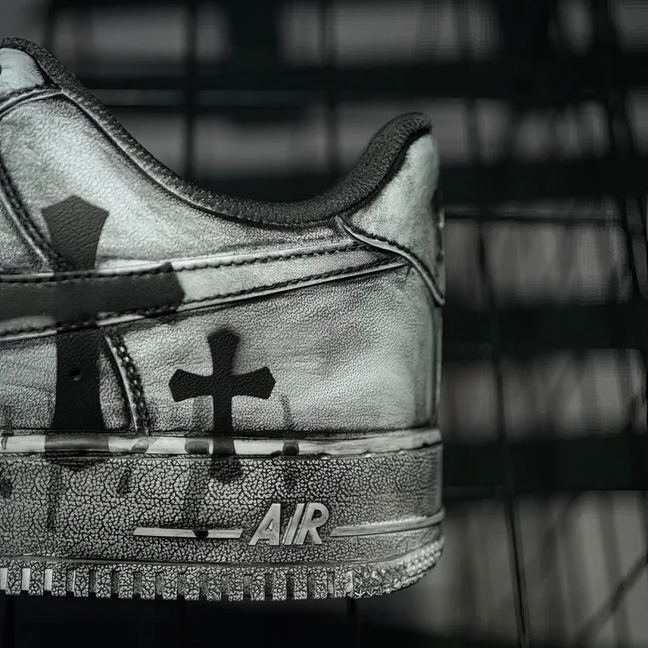 Air Force 1 Custom "Chrome Hearts Distressed"