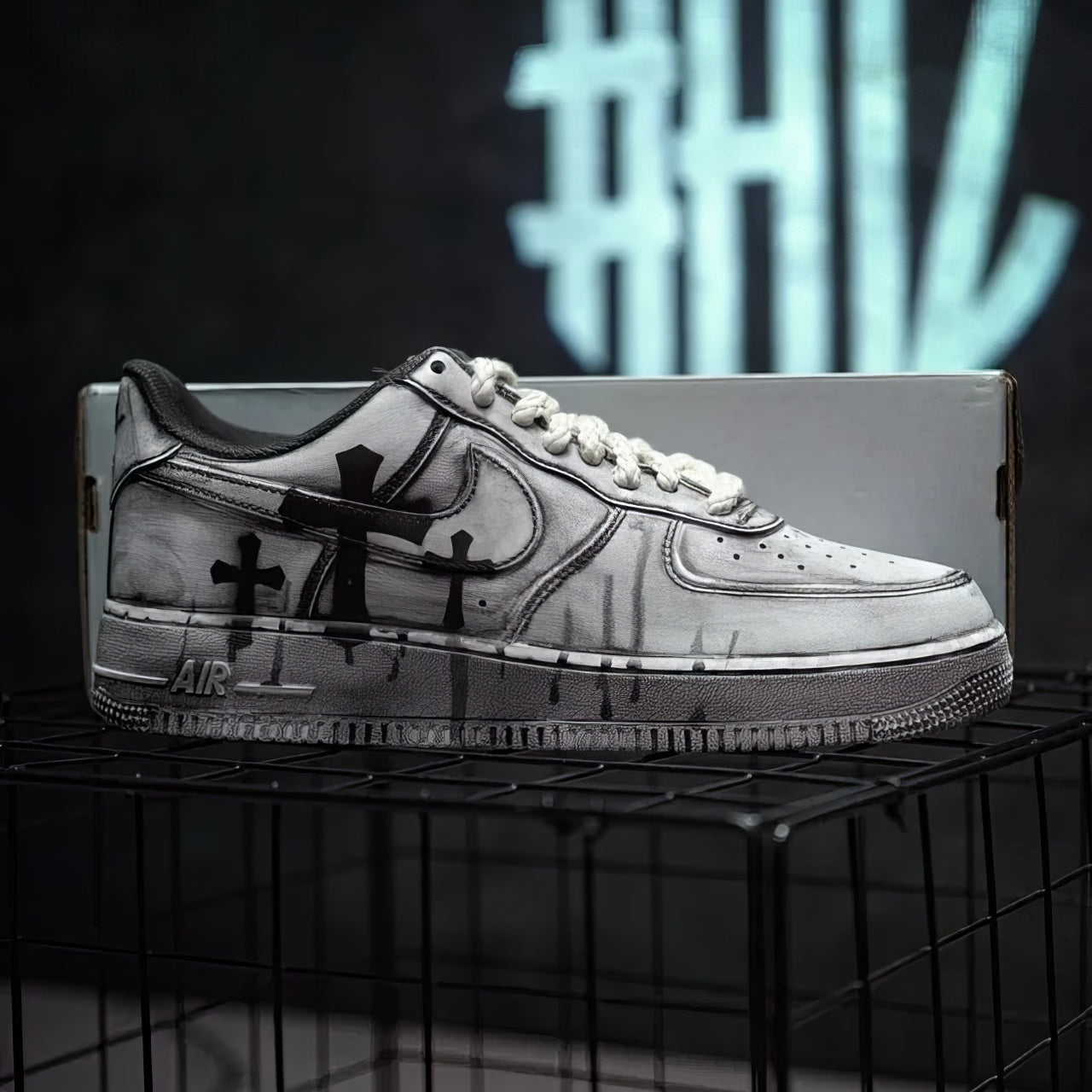 Air Force 1 Custom "Chrome Hearts Distressed"