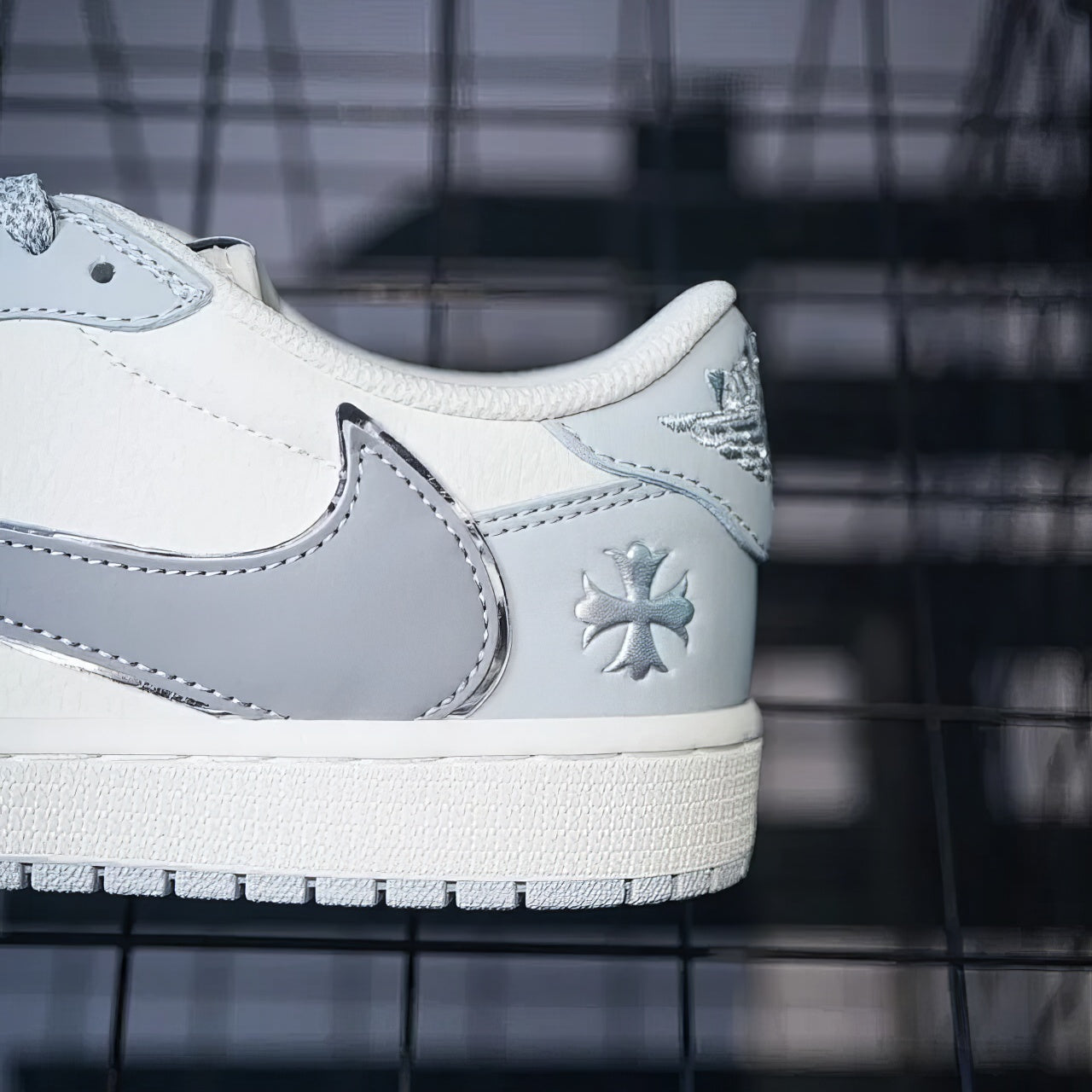 Jordan 1 Low Custom "Travis Scott x Chrome Hearts"