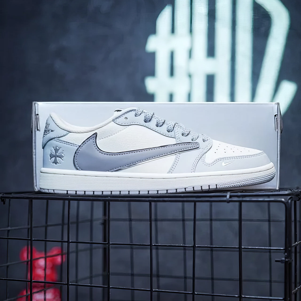 Jordan 1 Low Custom "Travis Scott x Chrome Hearts"