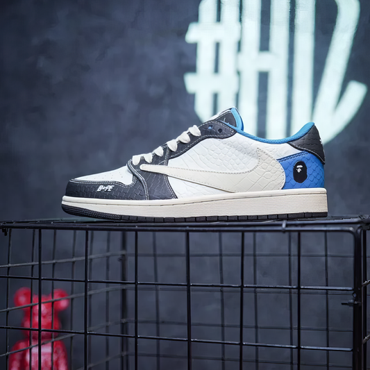 Jordan 1 Low Custom "Travis Scott X Bape"