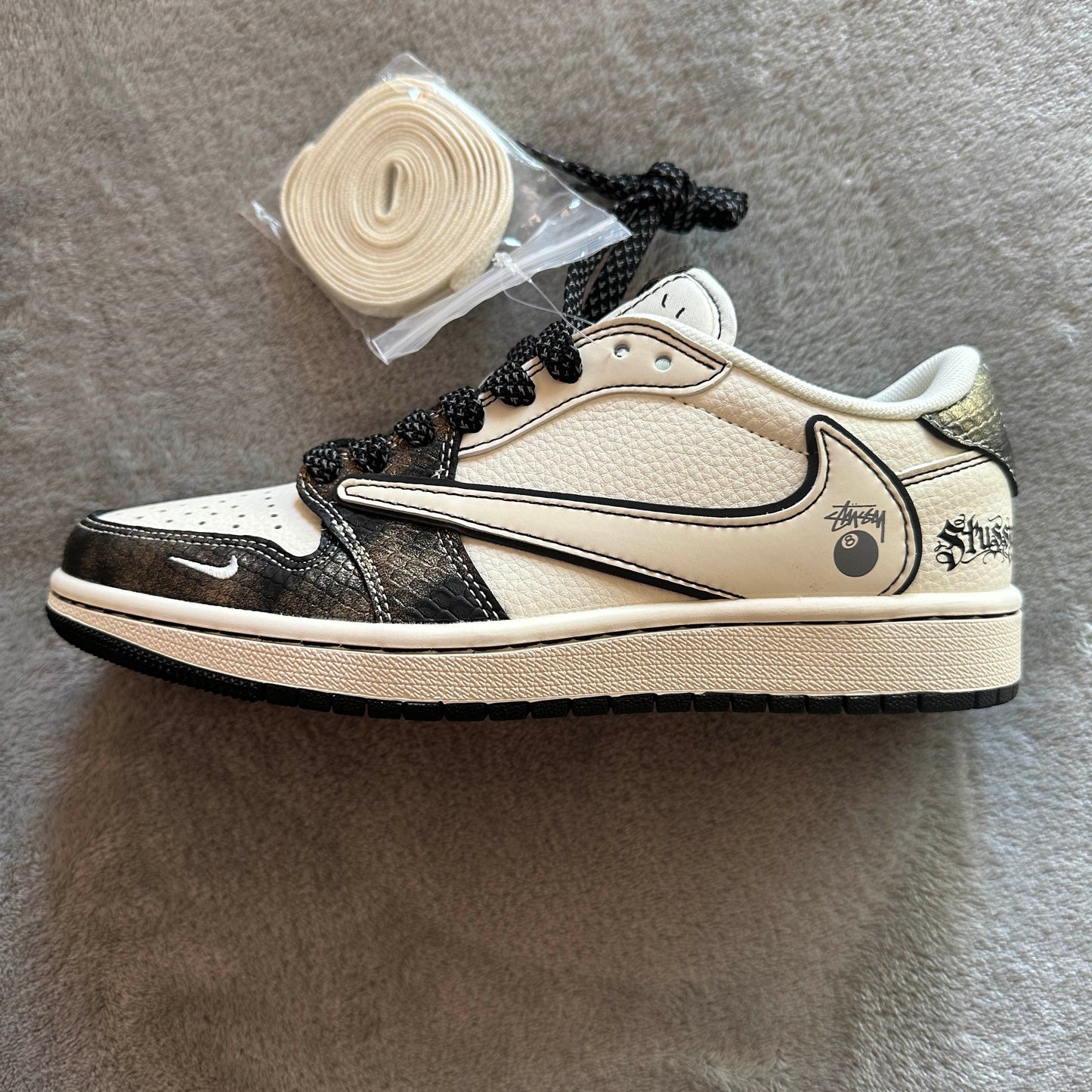 Nike Air Jordan 1 Low Custom “Travis Scott x Stussy - Lucky 8"