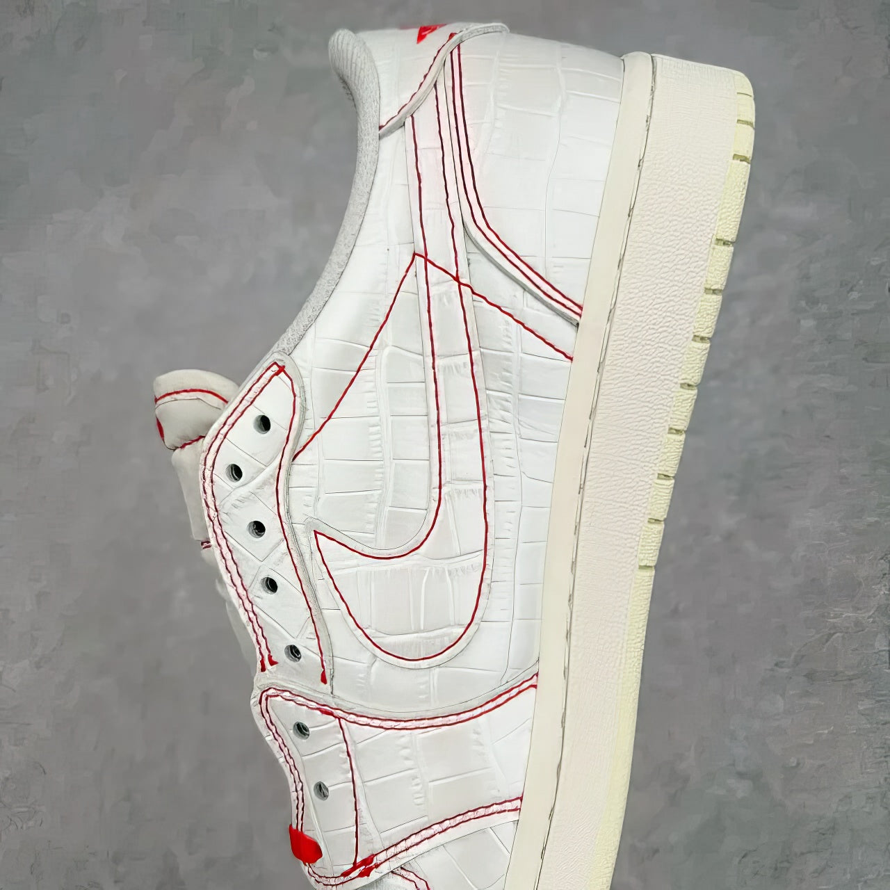 Nike Jordan 1 Low Custom “Travis Scott x White Croc”