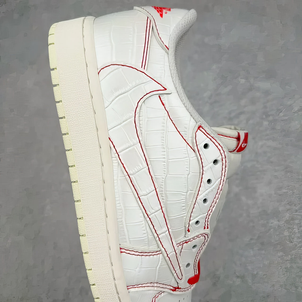 Nike Jordan 1 Low Custom “Travis Scott x White Croc”