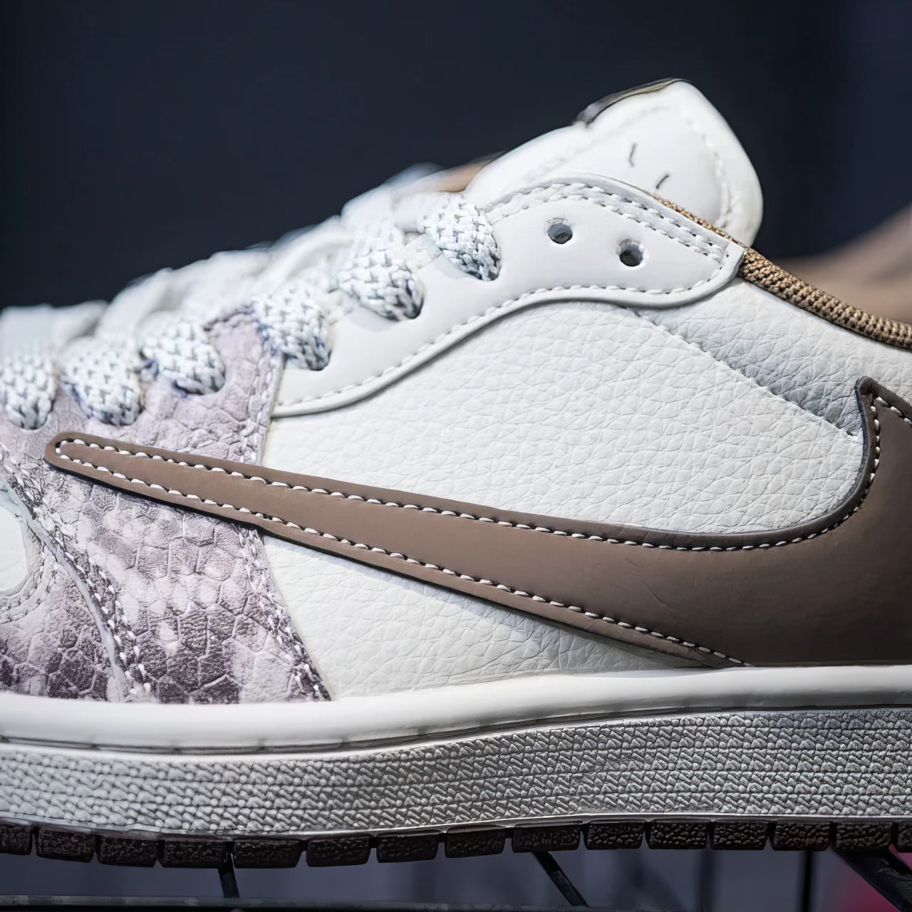 Nike Jordan 1 Low Custom “Travis Scott x LV Sand Python”