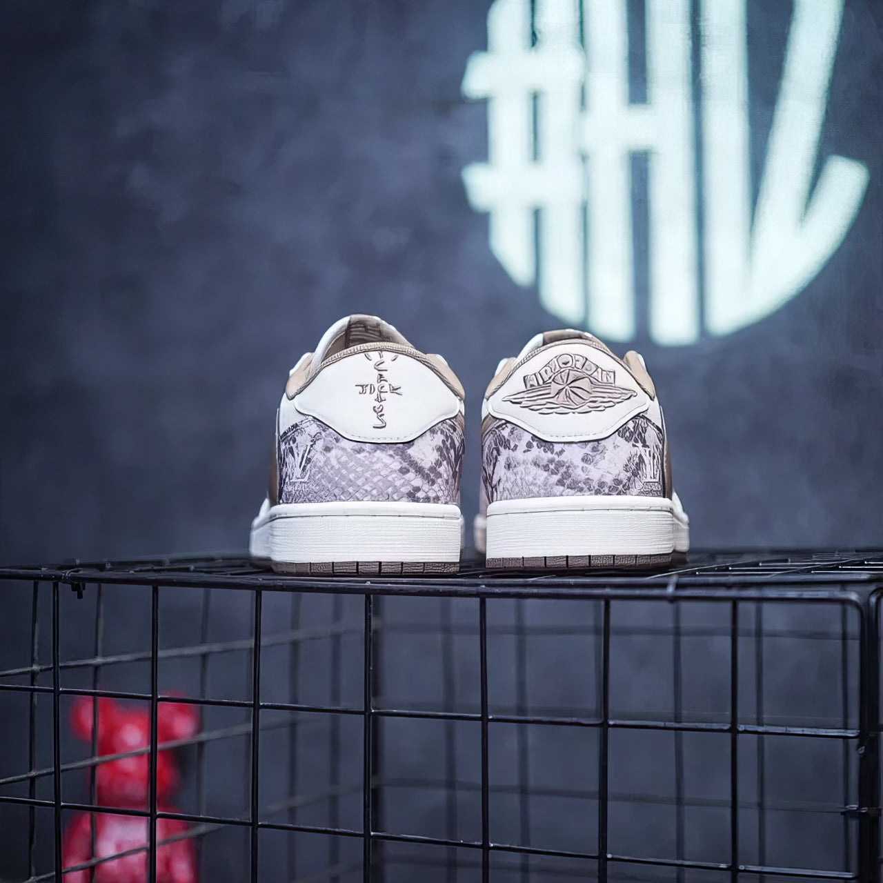 Nike Jordan 1 Low Custom “Travis Scott x LV Sand Python”