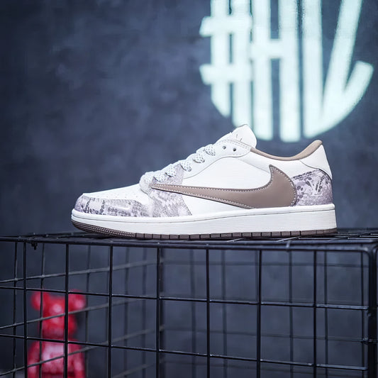 Nike Jordan 1 Low Custom “Travis Scott x LV Sand Python”