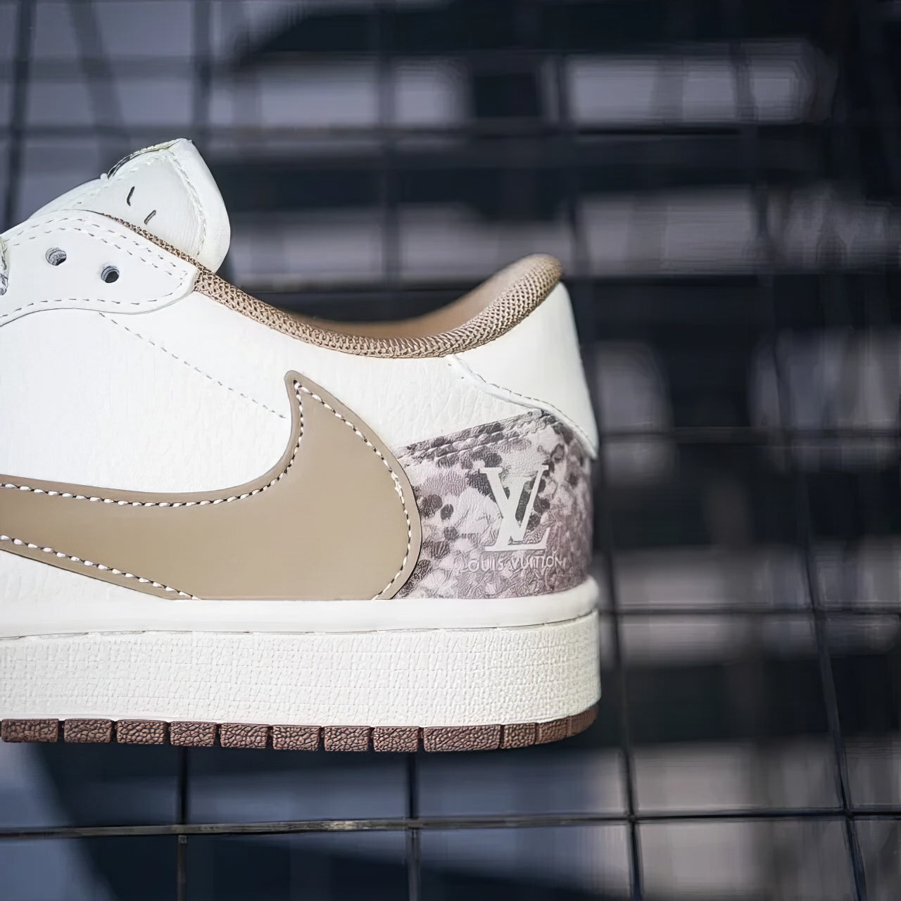 Nike Jordan 1 Low Custom “Travis Scott x LV Sand Python”