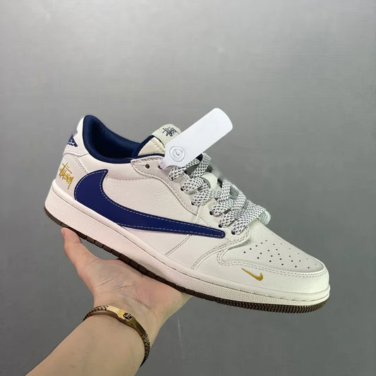 Nike Jordan 1 Low Custom “Travis Scott X Stussy Gold”